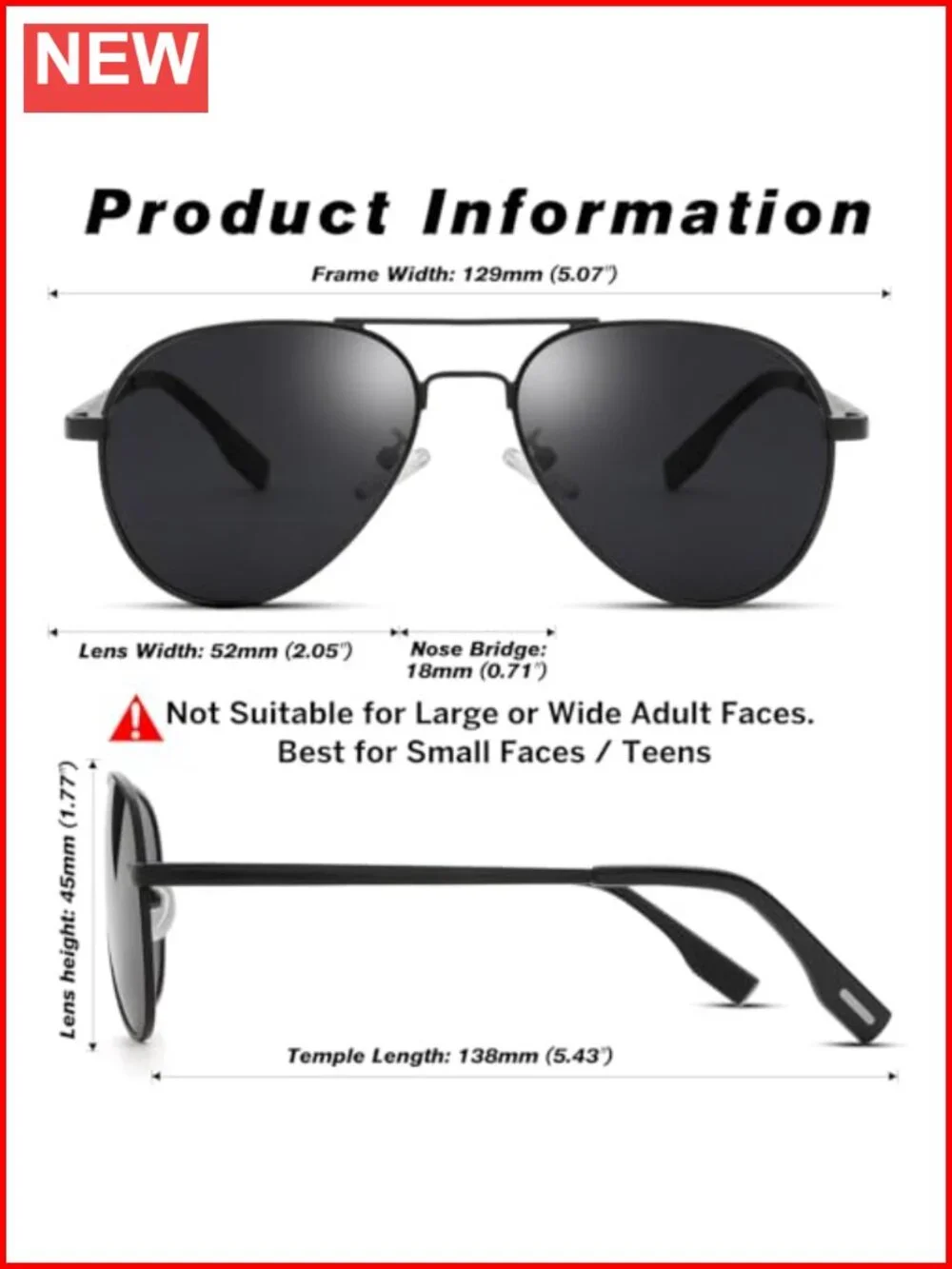 Polarized Aviator Sunglasses Metal Frame UV400 Protection Vintage Design